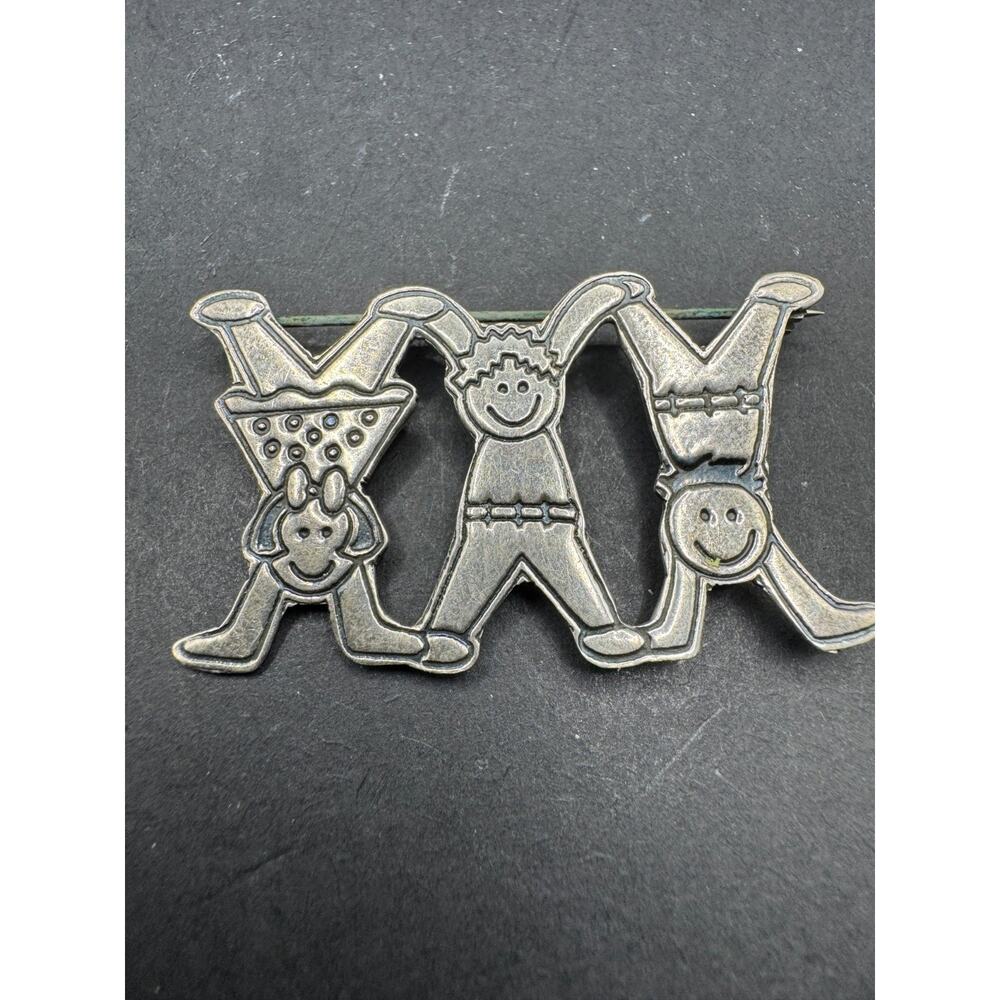 Vintage EFS Signed Save the Children Sterling Silver 925 Brooch Pin 50.9mm